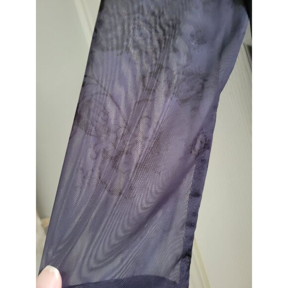 Desigual Womens black Sheer Floral dress Asymmetrical hem size Large boho Art - Picture 4 of 8